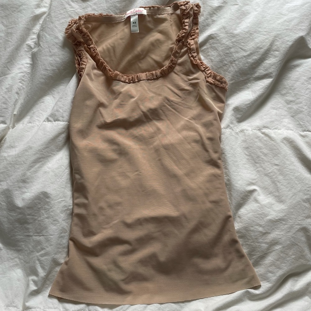 HAUTE CONTOUR BY SPANX MESH RUFFLE CAMI